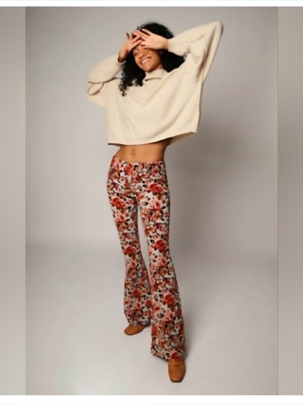 EUC Free People Floral flare